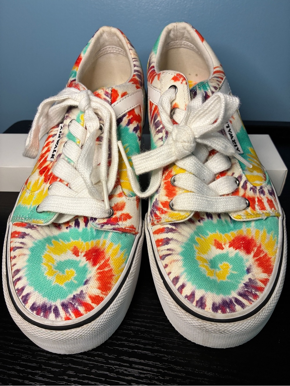 Air Walk Tie-Dye Canvas Sneakers with Multi Color Swirl